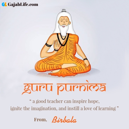 Happy guru purnima birbala wishes with name
