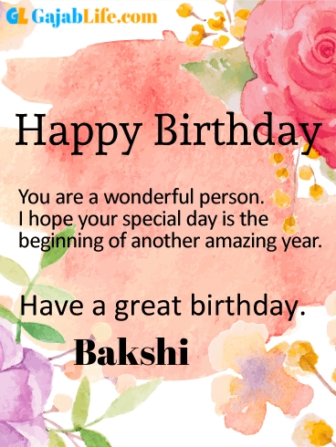 Have a great birthday bakshi - happy birthday wishes card