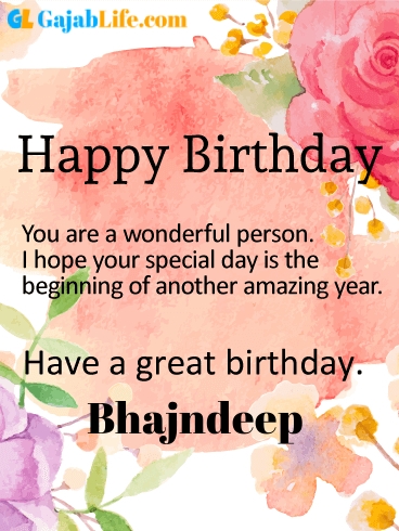 Have a great birthday bhajndeep - happy birthday wishes card