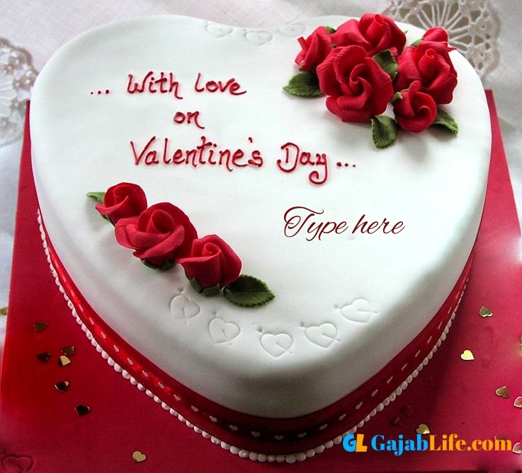 romantic special happy valentine cake with name and photo