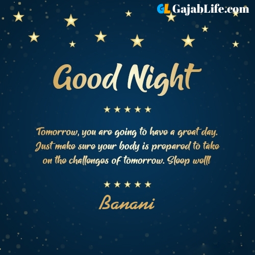 Sweet good night banani wishes images quotes