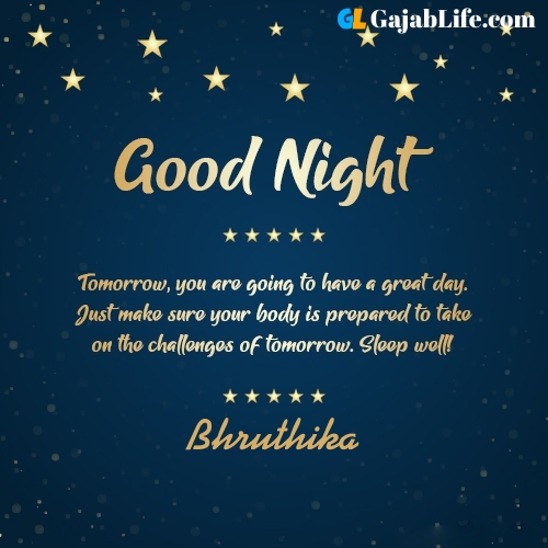 Sweet good night bhruthika wishes images quotes