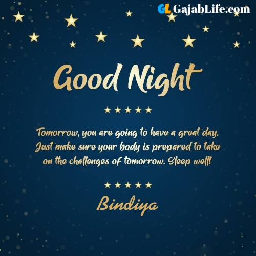 Sweet good night bindiya wishes images quotes